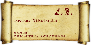 Levius Nikoletta névjegykártya